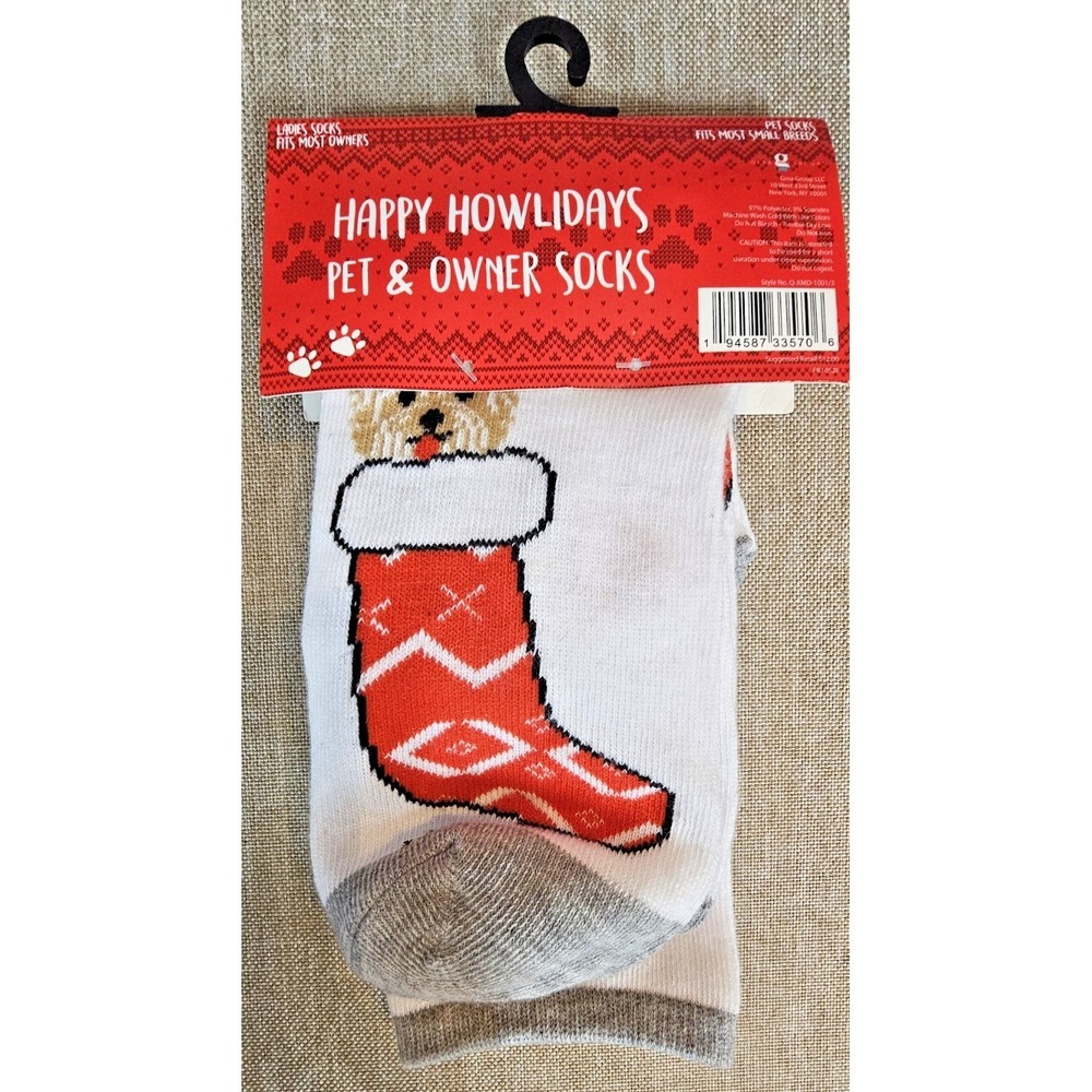 Happy Howlidays Pet & Owner Matching Socks Set Small Breed Christmas Dog Gift